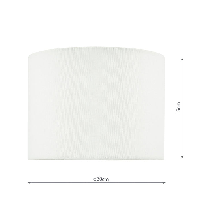 Boris White Cotton Drum Shade 20cm<br>White