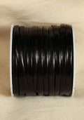 Bossed Braided Strap Full-Grain Leather 25m Black-GoblinSmith