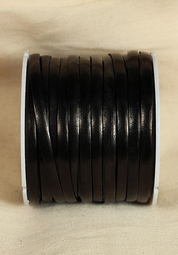 Bossed Braided Strap Full-Grain Leather 25m Black-GoblinSmith