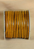 Bossed Braided Strap Full-Grain Leather 25m Yellow-GoblinSmith