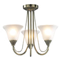 Boston 3 Light Semi Flush Antique Brass complete with Glass<br>Antique Brass