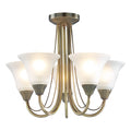 Boston 5 Light Semi Flush Antique Brass<br>Antique Brass