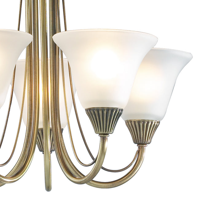 Boston 5 Light Semi Flush Antique Brass<br>Antique Brass