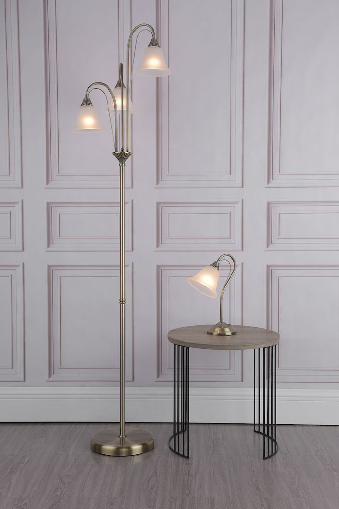 Boston Table Lamp Antique Brass Opaque Glass<br>Antique Brass