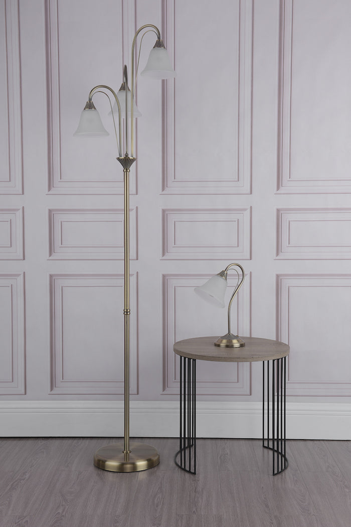 Boston Table Lamp Antique Brass Opaque Glass<br>Antique Brass