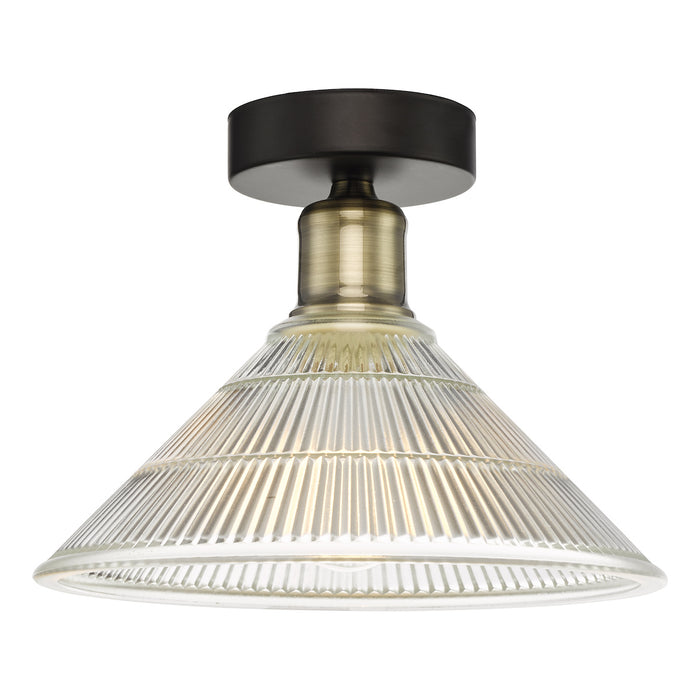 Boyd 1 Light Flush Antique Brass with Glass Shade <br>Antique Brass