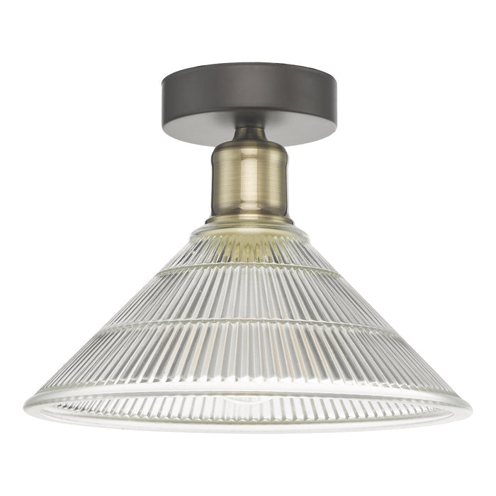 Boyd 1 Light Flush Antique Brass with Glass Shade <br>Antique Brass
