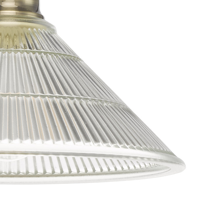 Boyd 1 Light Flush Antique Brass with Glass Shade <br>Antique Brass
