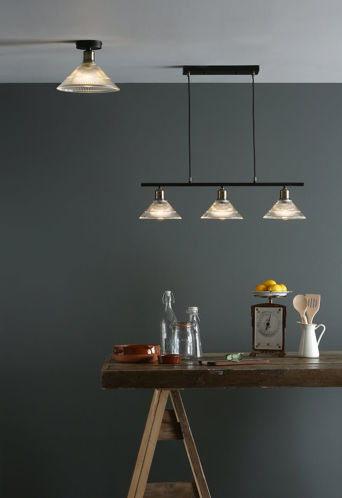 Boyd 1 Light Flush Antique Brass with Glass Shade <br>Antique Brass