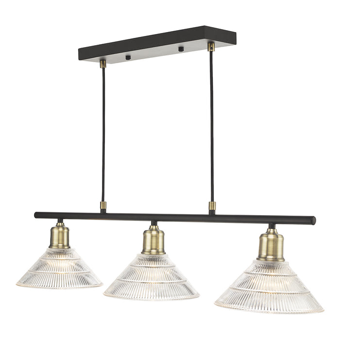 Boyd 3 Light Bar Antique Brass with Glass Shade <br>Antique Brass