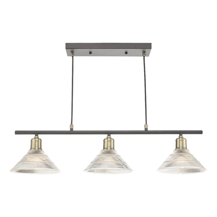 Boyd 3 Light Bar Antique Brass with Glass Shade <br>Antique Brass