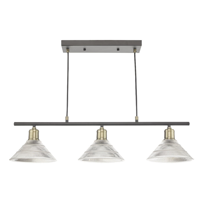 Boyd 3 Light Bar Antique Brass with Glass Shade <br>Antique Brass