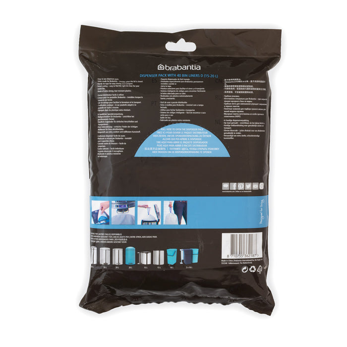 Brabantia 40 PerfectFit Bin Liners (D) 15-20L