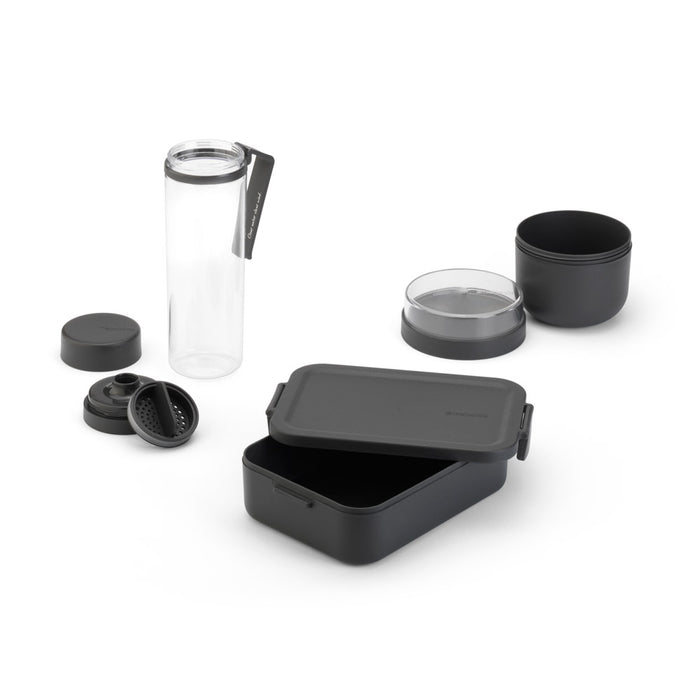 Brabantia Make & Take Breakfast and Lunch Set 3 Pieces (Water Bottle Breakfast Bowl Lunch Box Medium)