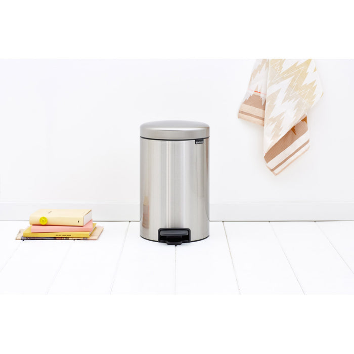 Brabantia NewIcon Pedal Bin 12L Matt Steel (Fingerprint-proof)