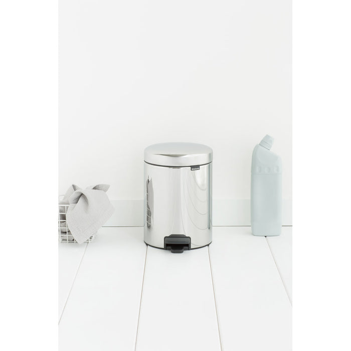 Brabantia NewIcon Pedal Bin 5L Brilliant Steel