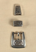 Buckle Set Celtic Knot Antique Silver-GoblinSmith
