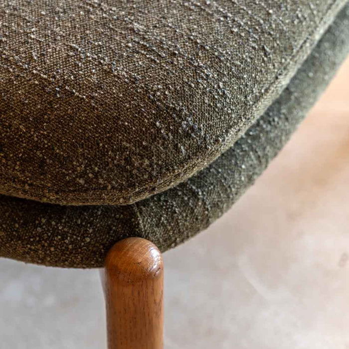 Busan Footstool Green Boucle