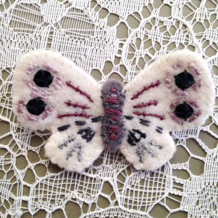 "Butterfly Pin #3" (Gray) by artist Ulla Anobile