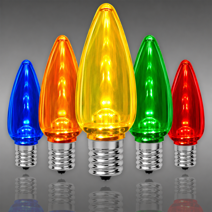C9 Smooth LED Twinkle Bulbs - Multi - 25 Pack
