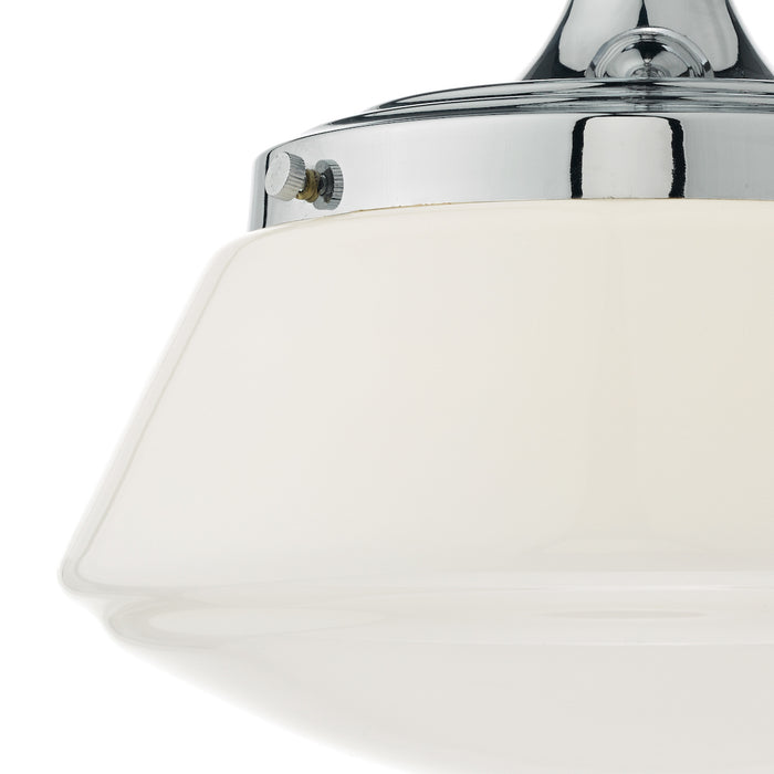 Caden Bathroom Semi Flush Polished Chrome Opal Glass IP44<br>Polished Chrome