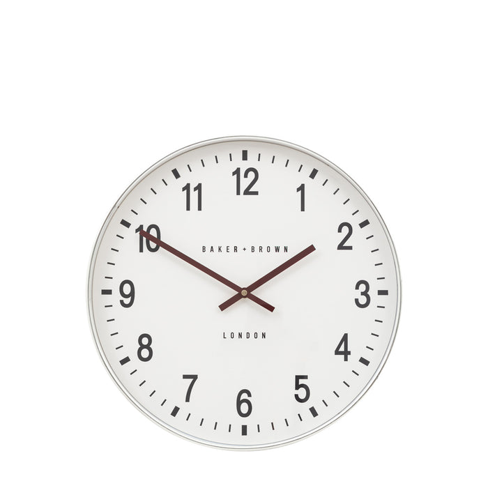 Cambridge Wall Clock Chrome 40cm