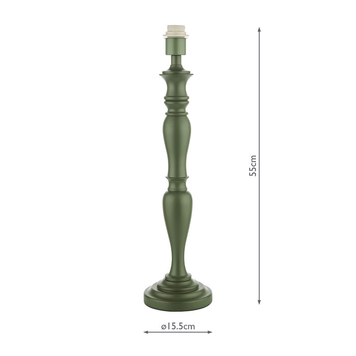 Caycee Table Lamp Green Base Only<br>Green