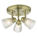 Cedric Bathroom 3 Light Spotlight Antique Brass Glass IP44<br>Antique Brass