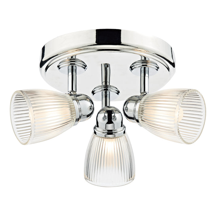 Cedric Bathroom 3 Light Spotlight Polished Chrome Glass IP44<br>Polished Chrome