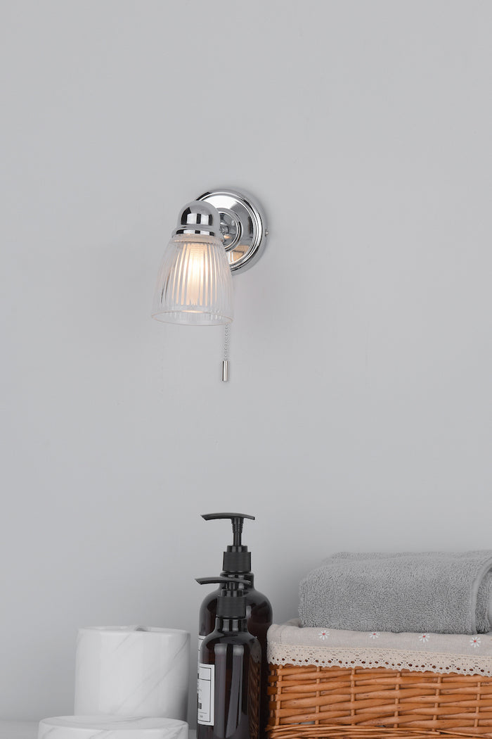 Cedric Bathroom Single Wall Spotlight Polished Chrome Glass IP44Polished Chrome