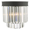 Celeus 2 Light Wall Light Anthracite & Crystal<br>Matt Black