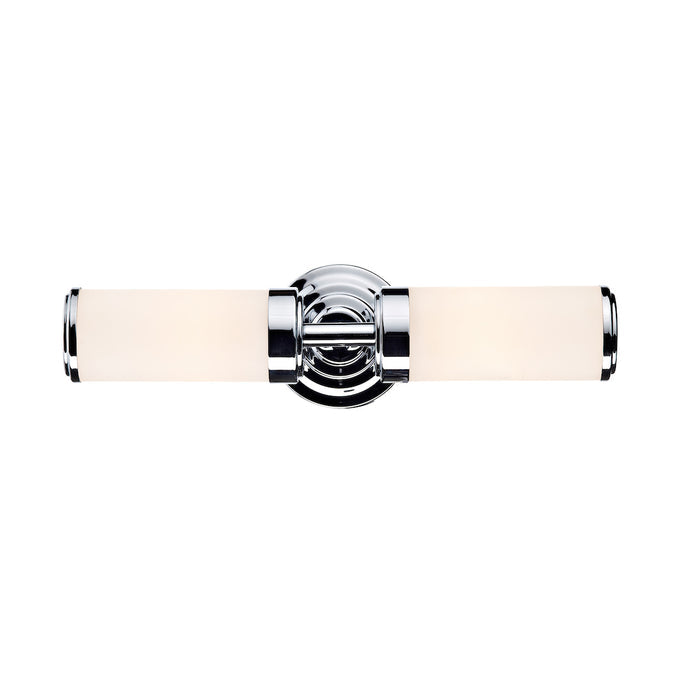 Century Bathroom 2 Light Wall Light Polished Chrome Opal Glass IP44<br>Polished Chrome