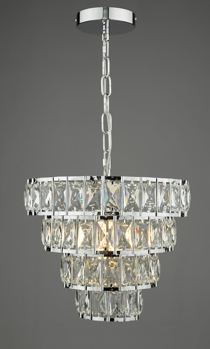 Cerys Single Pendant Polished Chrome Crystal<br>Polished Chrome