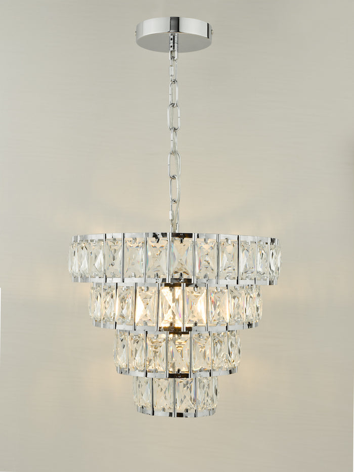Cerys Single Pendant Polished Chrome Crystal<br>Polished Chrome