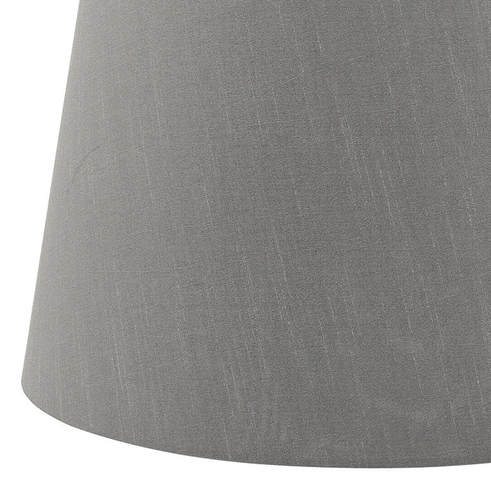 Cezanne Grey Faux Silk Tapered Drum Shade 35cm<br>Grey