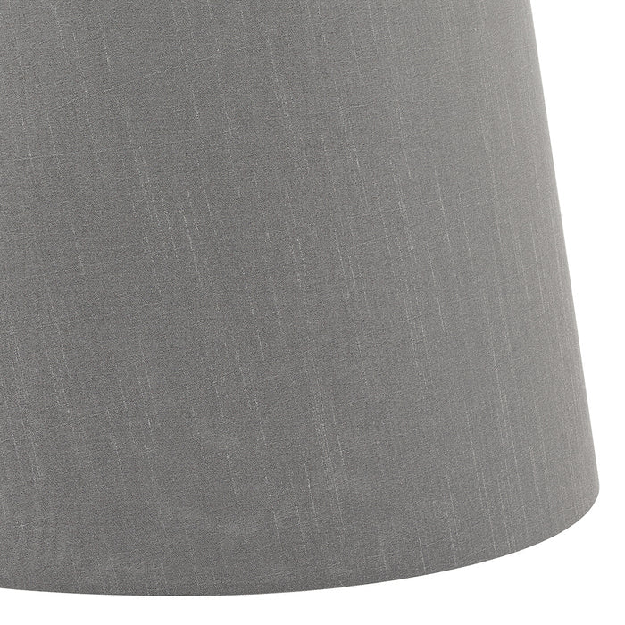 Cezanne Grey Faux Silk Tapered Drum Shade 35cm<br>Grey