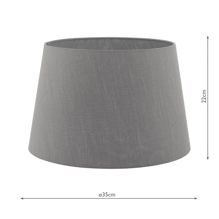 Cezanne Grey Faux Silk Tapered Drum Shade 35cm<br>Grey
