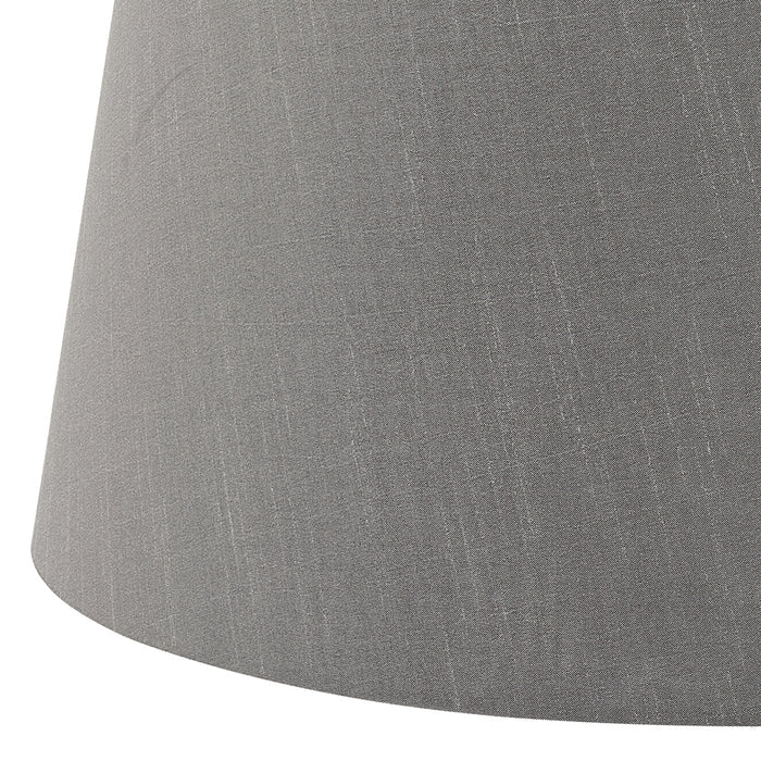 Cezanne Grey Faux Silk Tapered Drum Shade 45cm<br>Grey