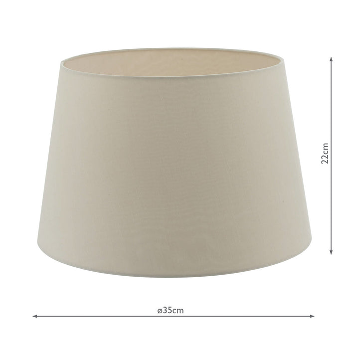 Cezanne Taupe Faux Silk Tapered Drum Shade 35cm<br>Taupe