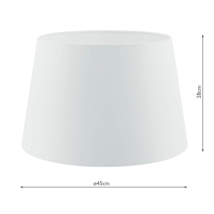 Cezanne White Faux Silk Tapered Drum Shade 45cm<br>White