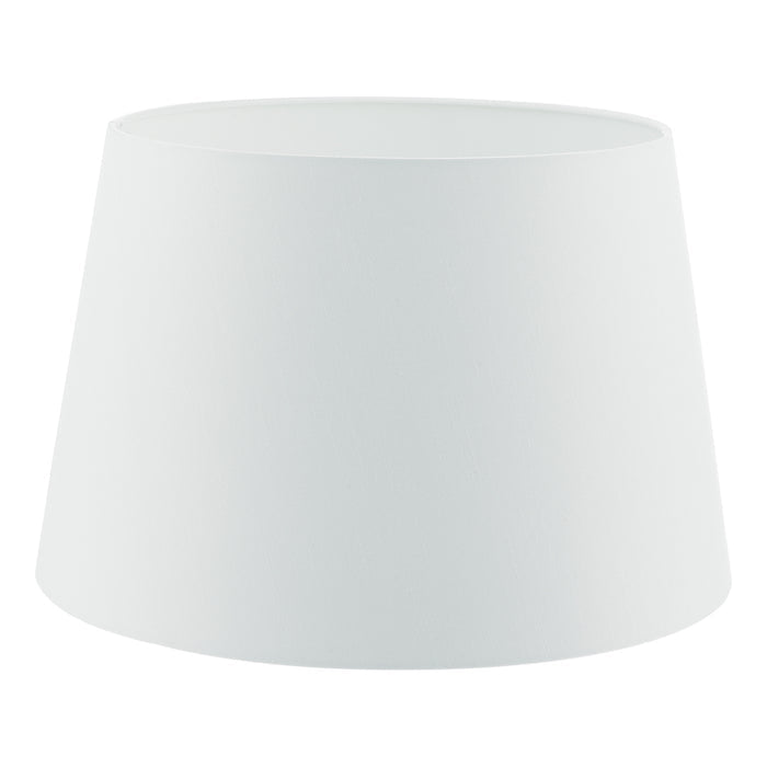 Cezanne White Faux Silk Tapered Drum Shade White 40cm<br>White