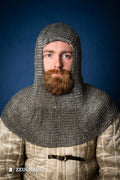 Chainmail Hood Flatring Riveted 6mm Steel Oiled-GoblinSmith
