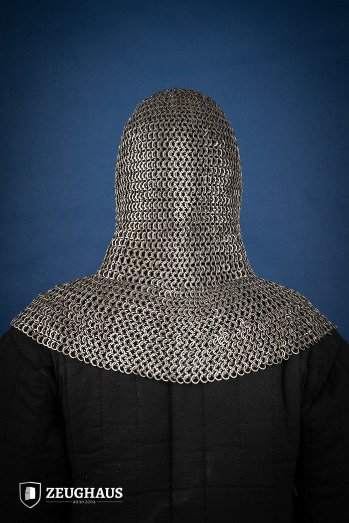 Chainmail Hood Flatring Wedge Riveted 9mm Steel Oiled-GoblinSmith