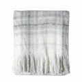 Check Faux Mohair Throw Grey