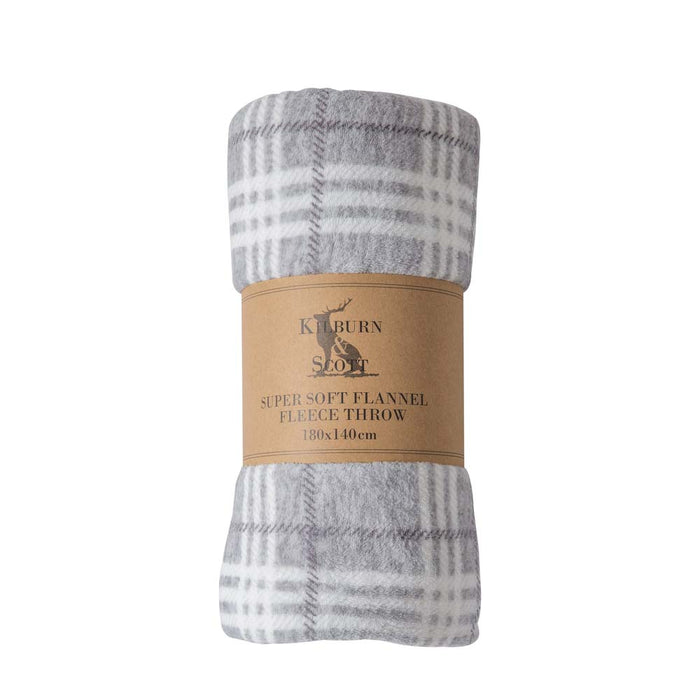 Checkmate Rolled Fleece Silver