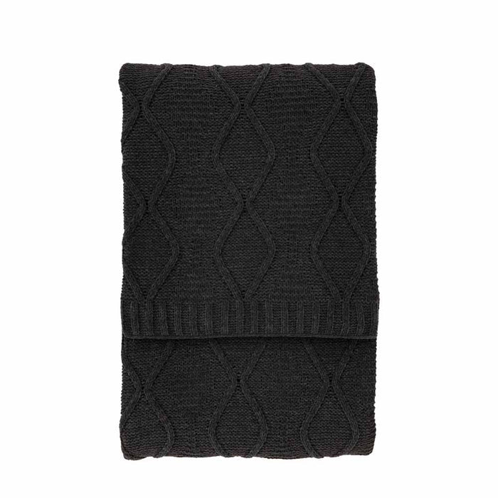 Chenille Cable Throw Grey