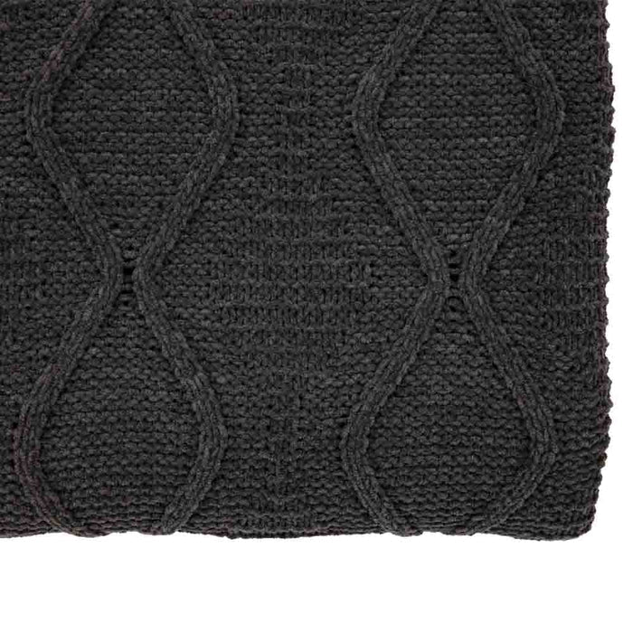 Chenille Cable Throw Grey