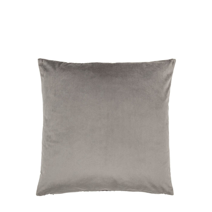 Chenille Cushion Grey - Poly Filled