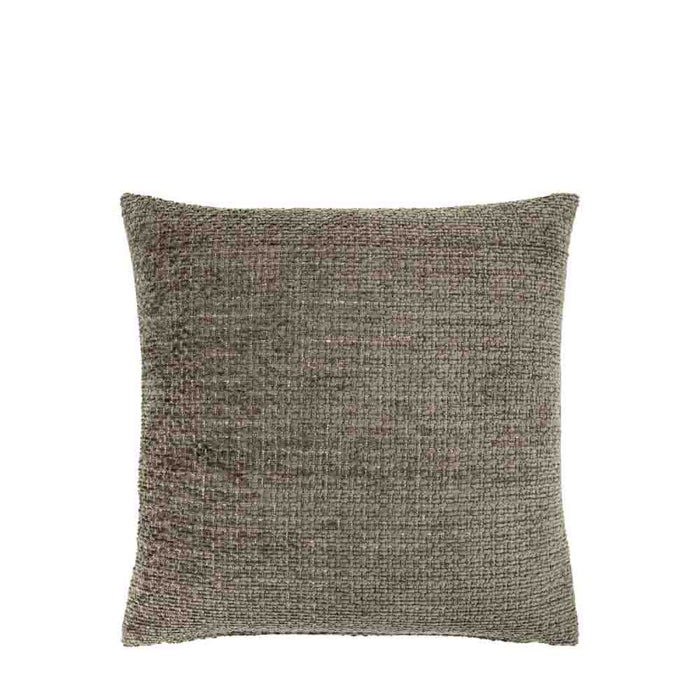 Chenille Cushion Olive - Poly Filled