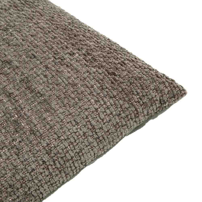 Chenille Cushion Olive - Poly Filled